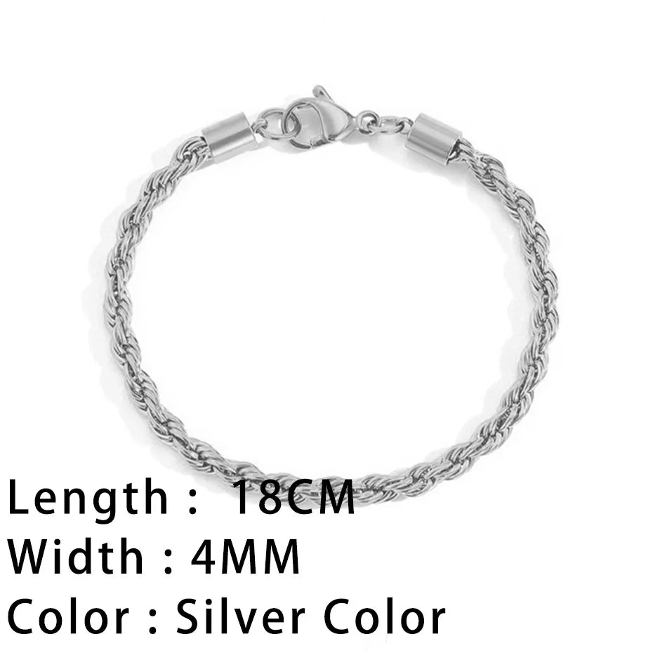 Classic Snake Chain Bracelets for Women Trend Fashion Stainless Steel Cuban Chain Bracelet Trendy Woman Gifts Jewelry - Ammpoure Wellbeing