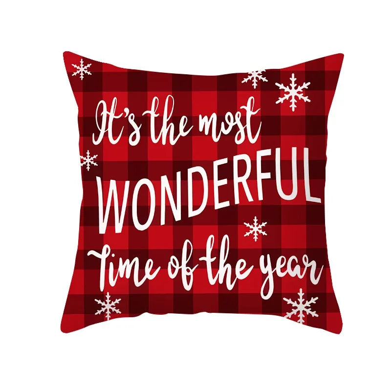 45cm Christmas Cushion Cover Pillowcase 2024 Christmas Decorations for Home Ornament Xmas New Year Christmas Decor 2023 Noel - Ammpoure Wellbeing