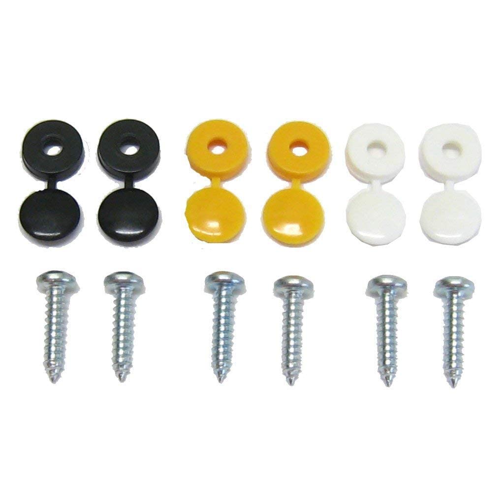 All Trade Direct 6 Pk Caps & Screws Car Number Plate Fixing Fitting Kit - Ammpoure Wellbeing