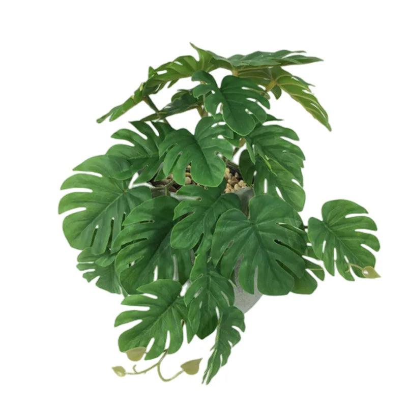 Artificial Terrarium Plant for Reptile Amphibian for Tank Pet Habitat Decorations Lifelike Tropical Leaves Plastic Leaf Rattan - Ammpoure Wellbeing