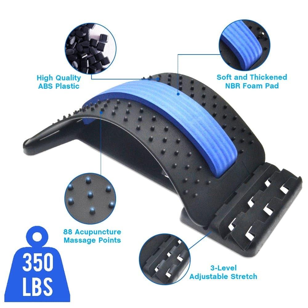 Back Massager Stretcher Support Spine Deck Pain Relief Chiropractic Lumbar Relief Back Stretcher Fitness Massage Equipment - Ammpoure Wellbeing