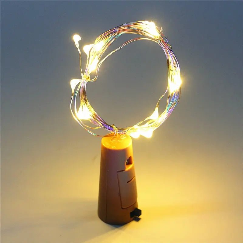 Bar LED Wine Bottle Cork 2M String Lights Christmas Decoration Led Lamp Bottle Fairy Lights Holiday Copper Wire Lights String - Ammpoure Wellbeing