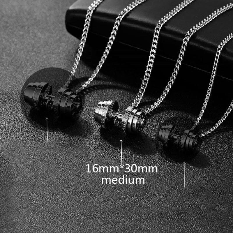 Barbell Necklace Male necklace stainless steel mens Couple pendants Fitness sports man accessories jewelry for neck - Ammpoure Wellbeing