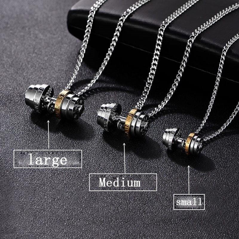 Barbell Necklace Male necklace stainless steel mens Couple pendants Fitness sports man accessories jewelry for neck - Ammpoure Wellbeing