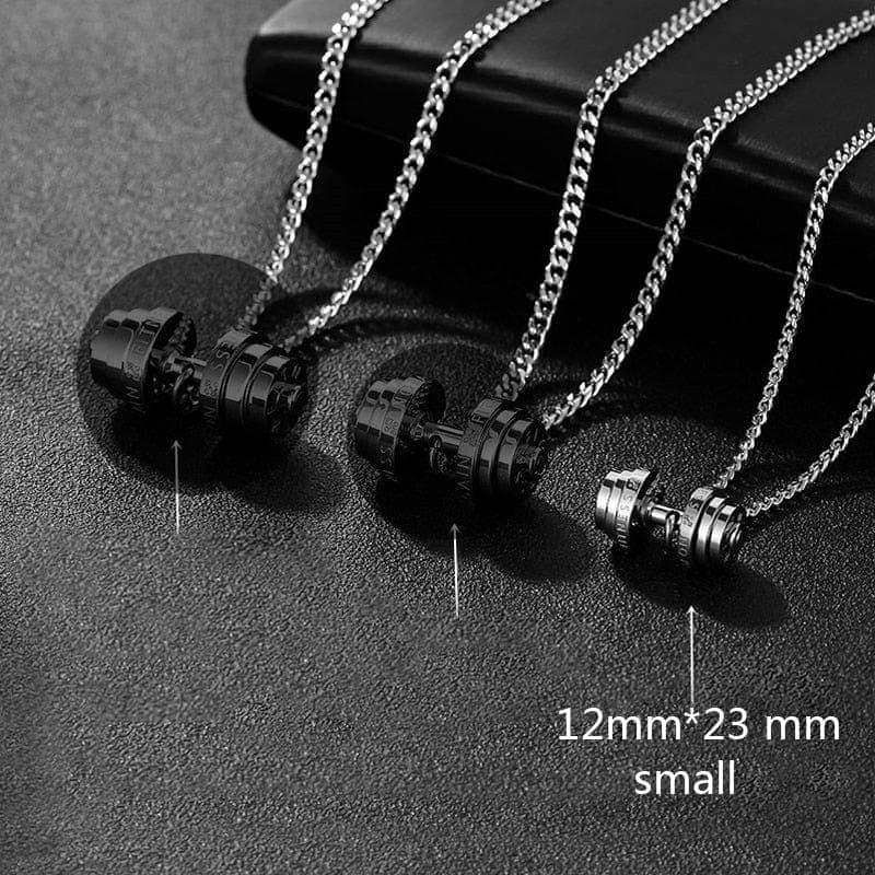 Barbell Necklace Male necklace stainless steel mens Couple pendants Fitness sports man accessories jewelry for neck - Ammpoure Wellbeing