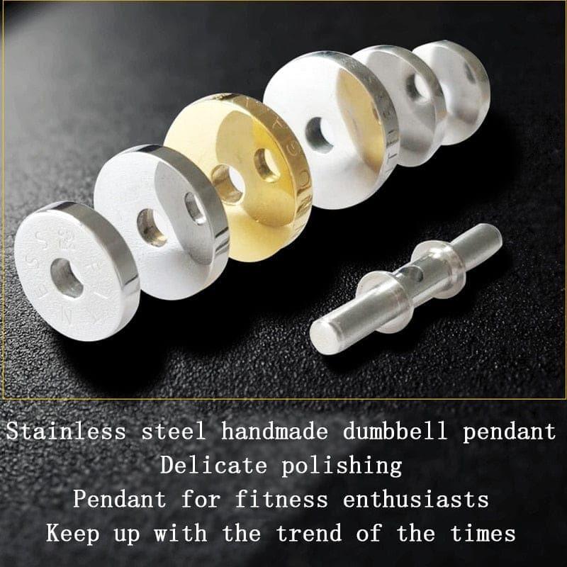 Barbell Necklace Male necklace stainless steel mens Couple pendants Fitness sports man accessories jewelry for neck - Ammpoure Wellbeing