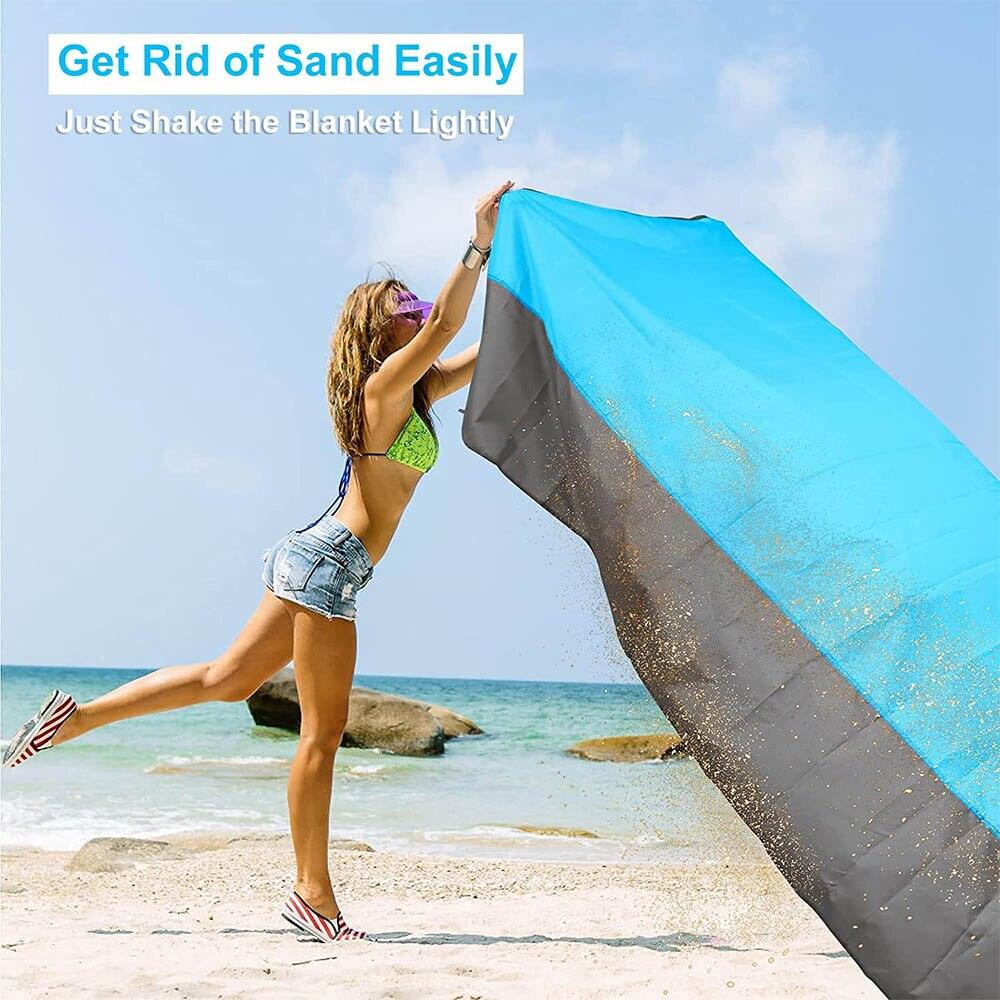 Beach Blanket Sandproof 200 X 210cm Waterproof Beach Mat Lightweight Picnic Blanket for Travel Hiking Sports - Ammpoure Wellbeing 🇬🇧