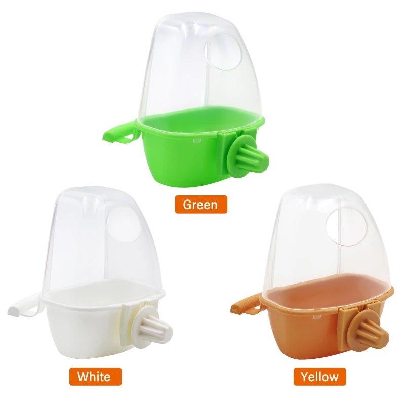 Bird Feeder Cups Parrot Bird Cage Feeder Bowl Plastic Hanging Food Container Bowl For Bird Indoor Outdoor Bird Accessories 1Pcs - Ammpoure Wellbeing