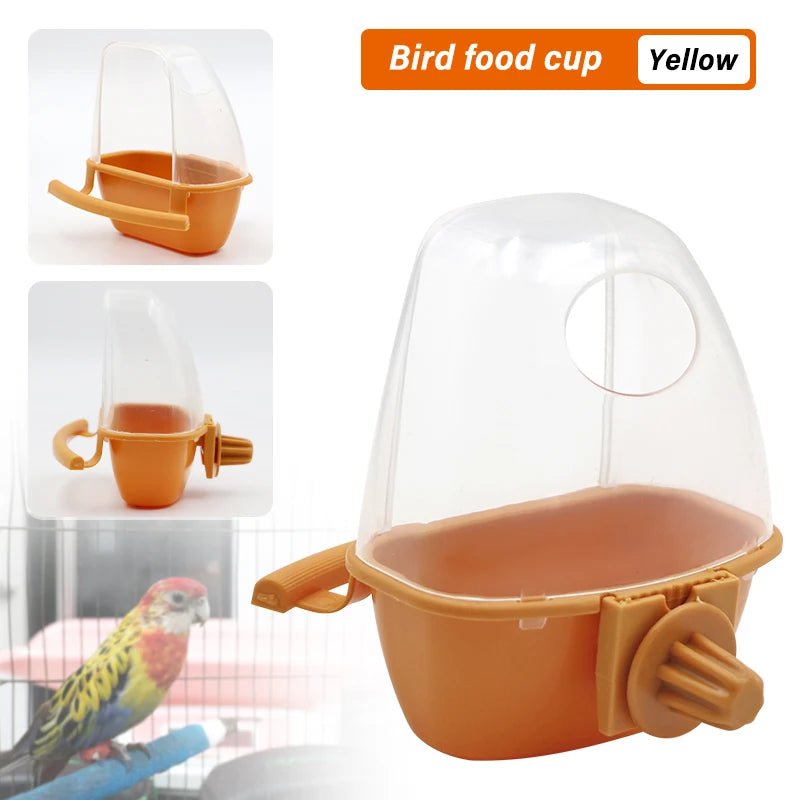 Bird Feeder Cups Parrot Bird Cage Feeder Bowl Plastic Hanging Food Container Bowl For Bird Indoor Outdoor Bird Accessories 1Pcs - Ammpoure Wellbeing