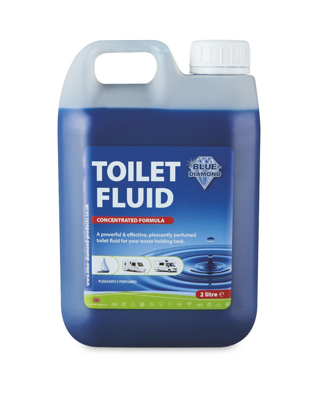 Blue Diamond Chemical Toilet Fluid Twin Pack 2L for Camping Caravan & Motorhomes - Ammpoure Wellbeing