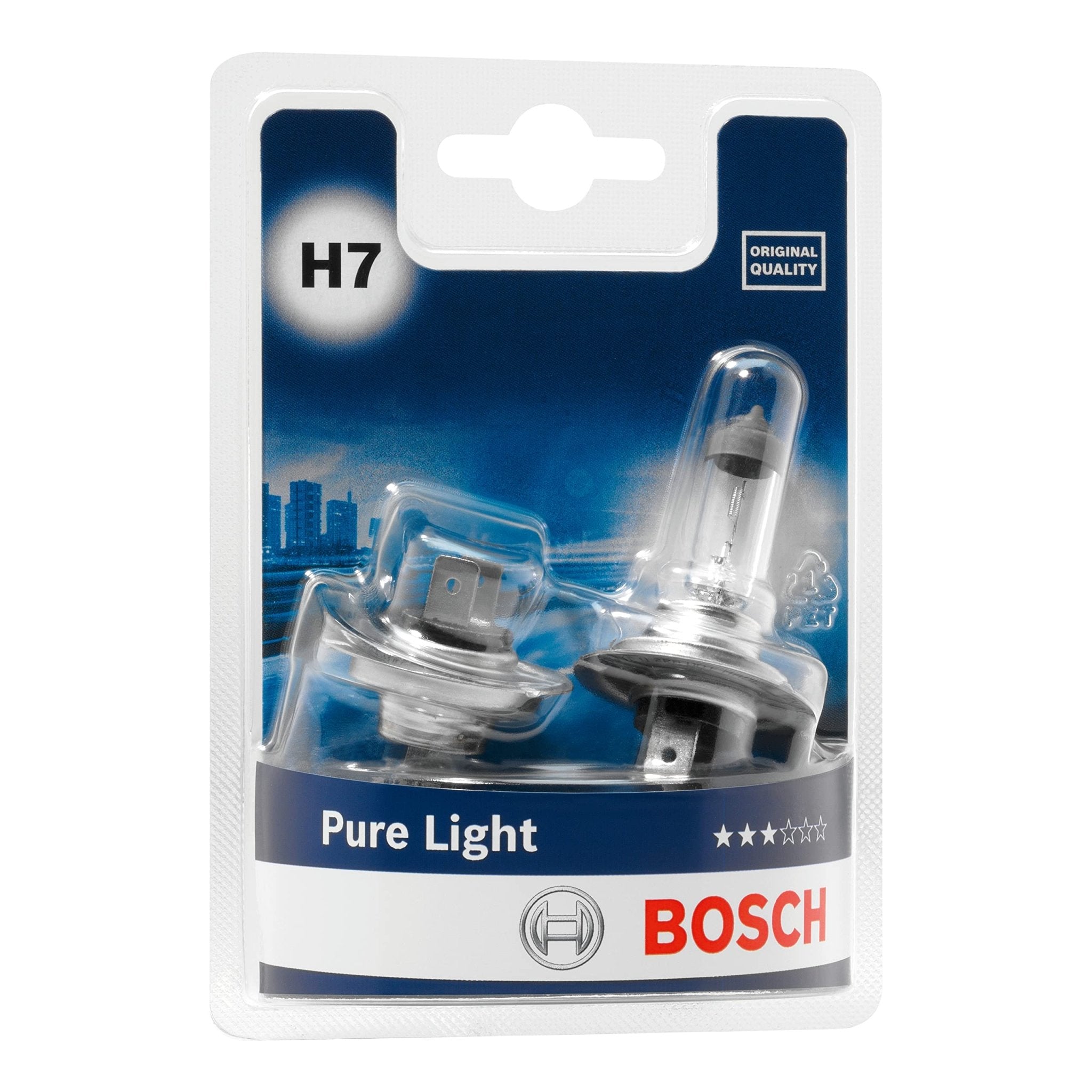 Bosch H7 (477) Pure Light Headlight Bulbs - 12 V 55 W PX26d - 2 Bulbs - Ammpoure Wellbeing