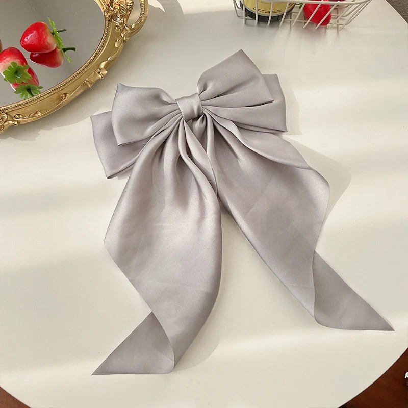 Bow Ribbon Hair Clip for Women Bowknot Barrettes Girls Solid Stain Spring Ponytail Clip Headband Hair Accessories Headwear Gift - Ammpoure Wellbeing