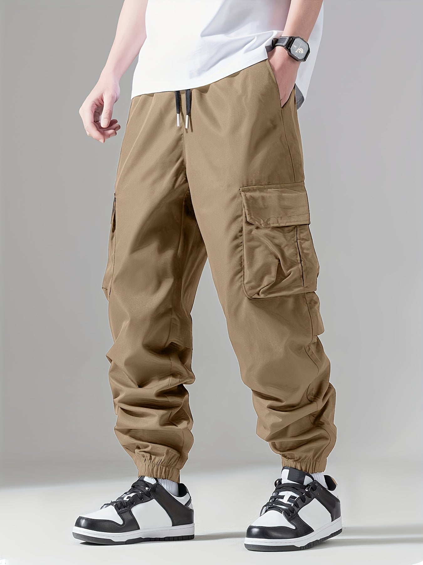 Boys Solid Cargo Pants - Durable & Stylish with Multiple Pockets - Perfect Outdoor Gift for Daily Adventures - Comfort Fit, Unisex Design - Ammpoure Wellbeing