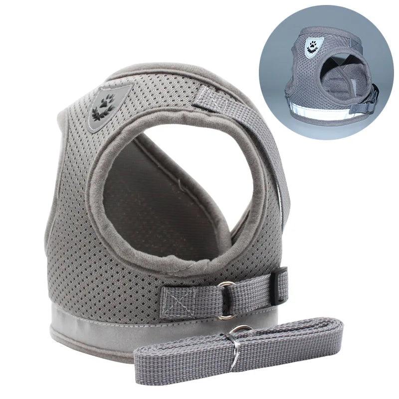 Breathable Cat Harness And Leash Escape Proof Pet Clothes Kitten Puppy Dogs Vest Adjustable Easy Control Reflective Cat Harness - Ammpoure Wellbeing