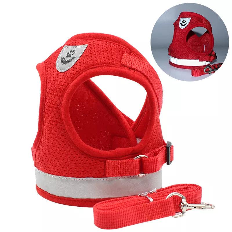 Breathable Cat Harness And Leash Escape Proof Pet Clothes Kitten Puppy Dogs Vest Adjustable Easy Control Reflective Cat Harness - Ammpoure Wellbeing