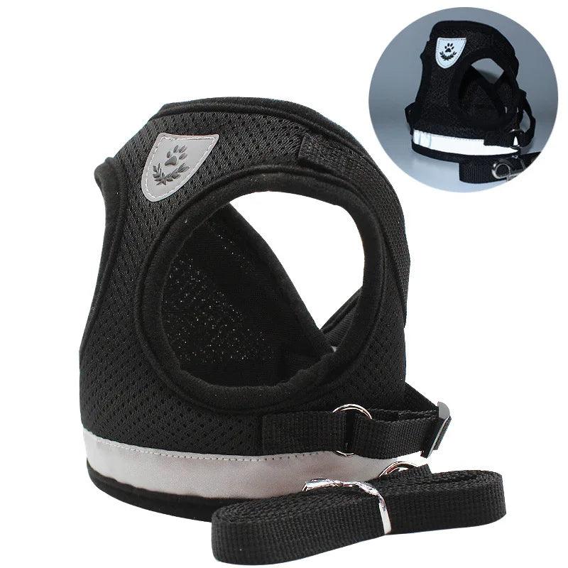 Breathable Cat Harness And Leash Escape Proof Pet Clothes Kitten Puppy Dogs Vest Adjustable Easy Control Reflective Cat Harness - Ammpoure Wellbeing