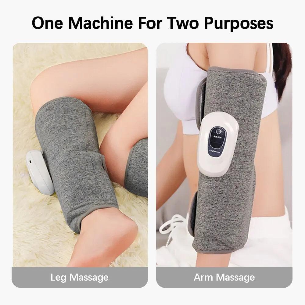 Calf Massager Electric Leg Massage Device 3 Modes Double Longcolumn Airbag Air Pressure Massage Relieve Muscle USB Charging - Ammpoure Wellbeing