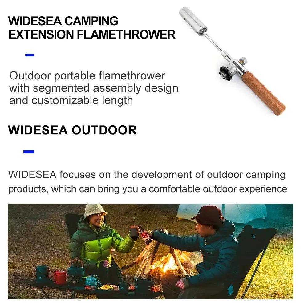 Camping Long Flame Igniter Outdoor Portable Wooden Handle Burner Picnic Gas Tank Spray Gun Removable Stove Toolkit - Ammpoure Wellbeing