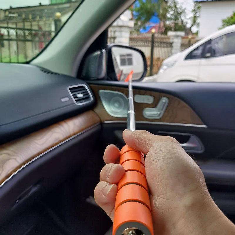 Car Rearview Mirror Wiper Stainless Steel Telescopic Retractable Layered Brush Head Auto Mirror Wash Cleaning Brush Wiper - Ammpoure Wellbeing