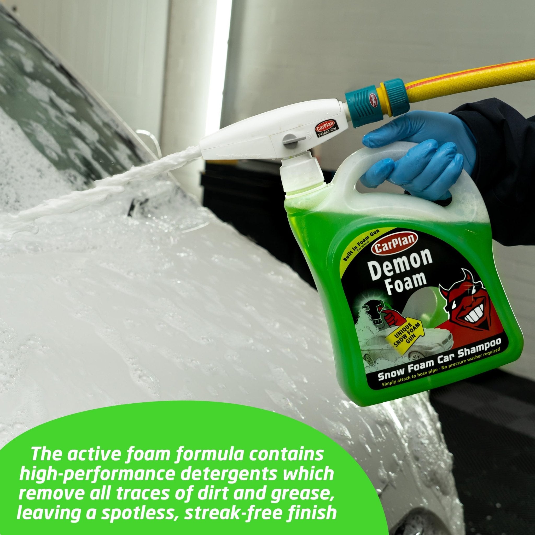 CarPlan Demon Snow Foam Car Shampoo with Gun, 2 L - Ammpoure Wellbeing