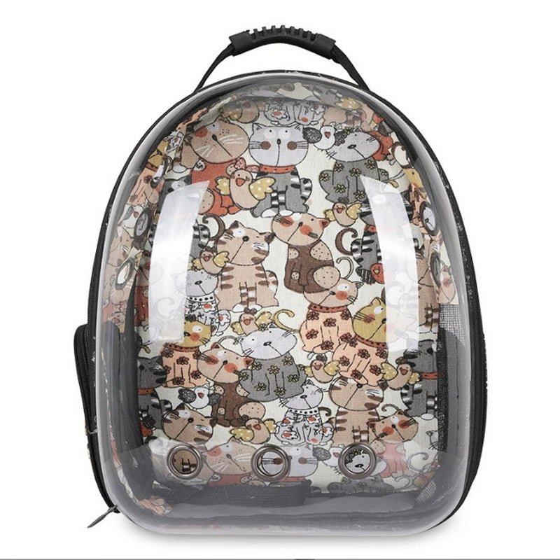 Cat Bag Pet Backpack Portable Transparent Space Capsule Pet Bag for Going Out Breathable Backpack Cat Products L2025 - Ammpoure Wellbeing