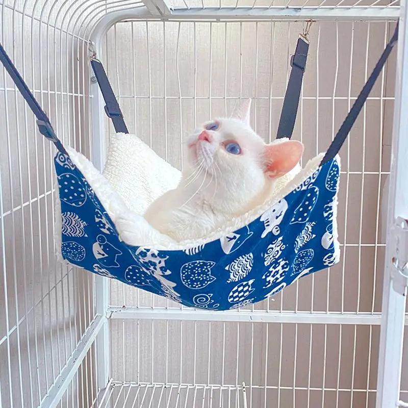 Cat Canvas Hammock Bed Pet Cats Dogs Beds Double - Sided Hanging Bed Pet Swing Beds Hamster Squirrel Cat Rest Sleep Supplies - Ammpoure Wellbeing