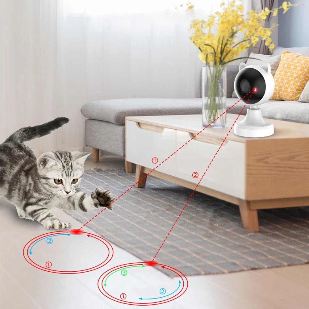 Cat Laser Toy Cat Red Dot Exercising Toys USB Rechargeable Interactive Cat Laser Toy 1200Mah Fast/Slow Mode Pet Supplies - Ammpoure Wellbeing