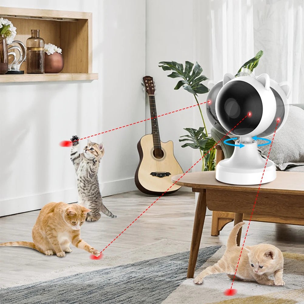 Cat Laser Toy Cat Red Dot Exercising Toys USB Rechargeable Interactive Cat Laser Toy 1200Mah Fast/Slow Mode Pet Supplies - Ammpoure Wellbeing