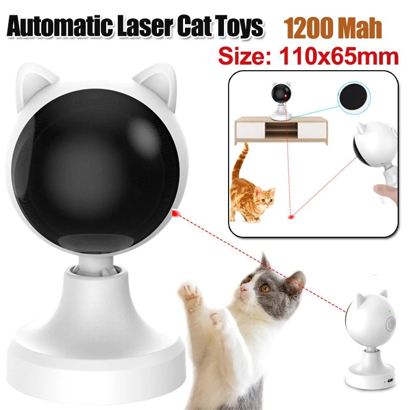 Cat Laser Toy Cat Red Dot Exercising Toys USB Rechargeable Interactive Cat Laser Toy 1200Mah Fast/Slow Mode Pet Supplies - Ammpoure Wellbeing