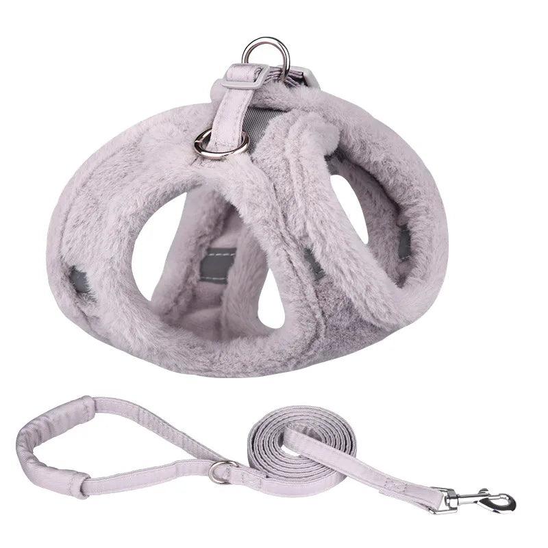 Cat Puppy Harness and Leash Sets Winter Warm Pet Reflective Harnesses Vest for Cats Kitten Small Dogs Yorkshire - Ammpoure Wellbeing