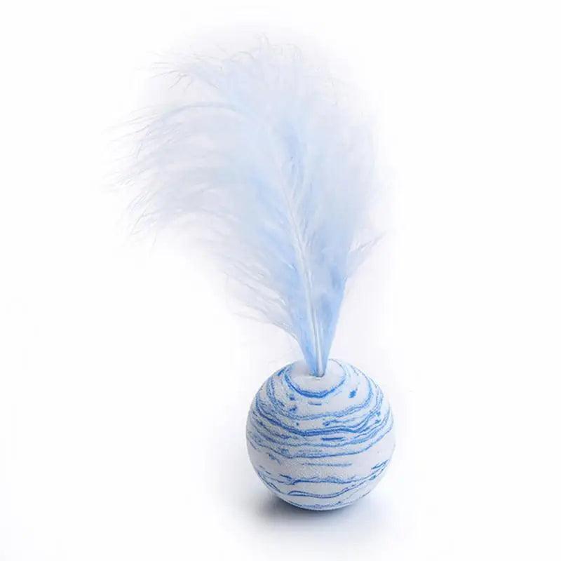 Cat toy Ball Feather Funny Cat Toy Star Ball Plus Feather Foam Ball Throwing Toys Interactive Plush Toys Pet Supplies katten toy - Ammpoure Wellbeing