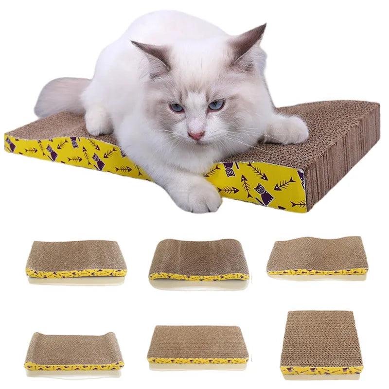 Cat Toys Pet Cat Scratching Board Corrugated Cardboard Pad Grinding Nails Interactive Protecting Furniture Cats Scratcher Toy - Ammpoure Wellbeing