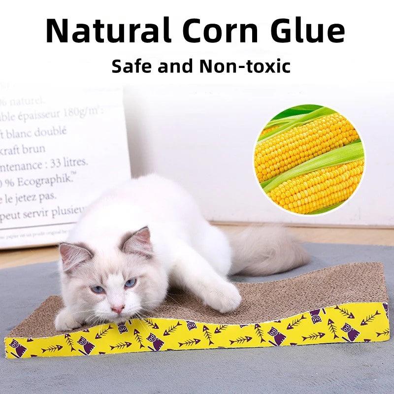 Cat Toys Pet Cat Scratching Board Corrugated Cardboard Pad Grinding Nails Interactive Protecting Furniture Cats Scratcher Toy - Ammpoure Wellbeing