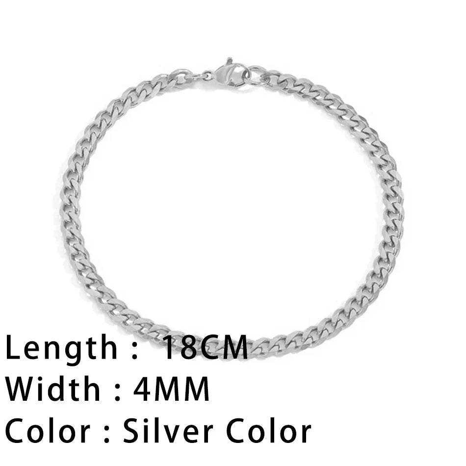 Classic Snake Chain Bracelets for Women Trend Fashion Stainless Steel Cuban Chain Bracelet Trendy Woman Gifts Jewelry - Ammpoure Wellbeing