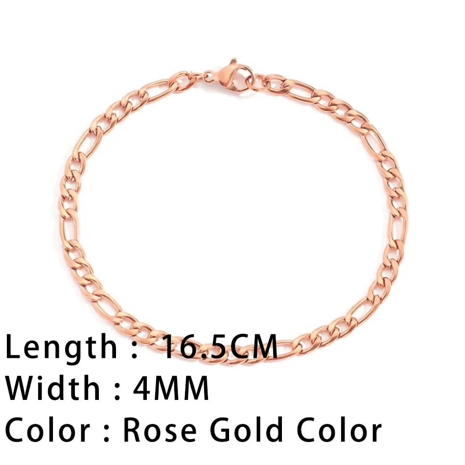 Classic Snake Chain Bracelets for Women Trend Fashion Stainless Steel Cuban Chain Bracelet Trendy Woman Gifts Jewelry - Ammpoure Wellbeing