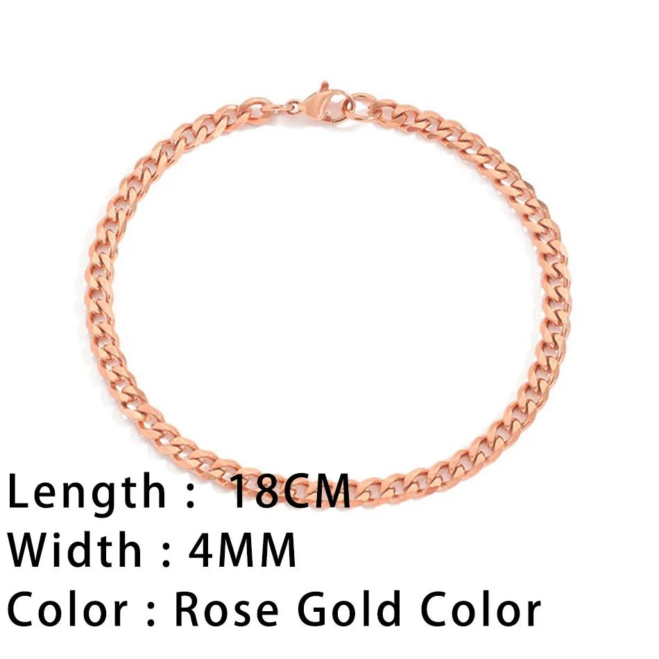 Classic Snake Chain Bracelets for Women Trend Fashion Stainless Steel Cuban Chain Bracelet Trendy Woman Gifts Jewelry - Ammpoure Wellbeing