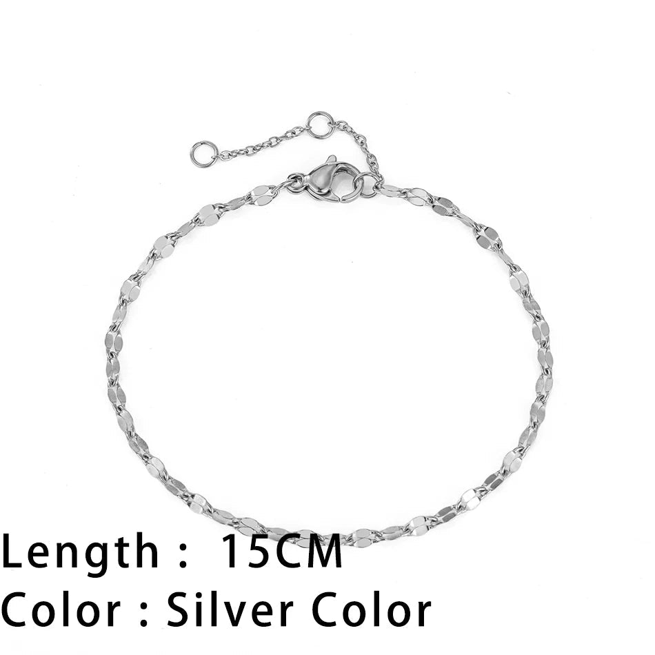 Classic Snake Chain Bracelets for Women Trend Fashion Stainless Steel Cuban Chain Bracelet Trendy Woman Gifts Jewelry - Ammpoure Wellbeing