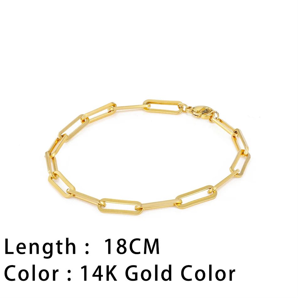 Classic Snake Chain Bracelets for Women Trend Fashion Stainless Steel Cuban Chain Bracelet Trendy Woman Gifts Jewelry - Ammpoure Wellbeing