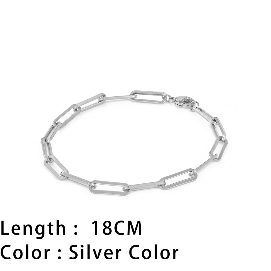 Classic Snake Chain Bracelets for Women Trend Fashion Stainless Steel Cuban Chain Bracelet Trendy Woman Gifts Jewelry - Ammpoure Wellbeing