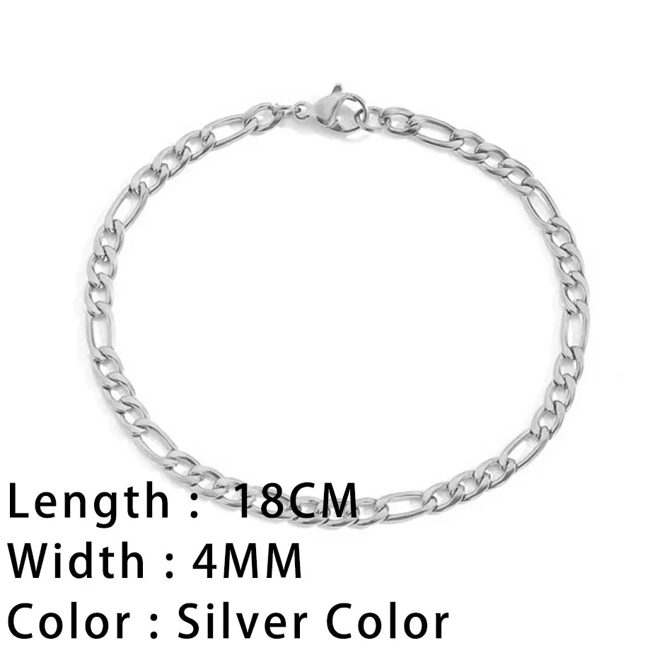 Classic Snake Chain Bracelets for Women Trend Fashion Stainless Steel Cuban Chain Bracelet Trendy Woman Gifts Jewelry - Ammpoure Wellbeing