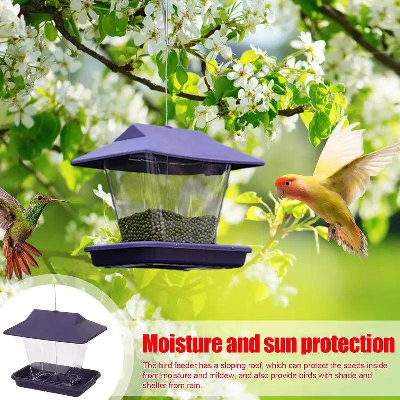 Clearview Window Bird Feeder Waterproof Outside Wild Bird Feeders Leak Proof Easy To Clean & Fill Large Capacity Tree Bird - Ammpoure Wellbeing