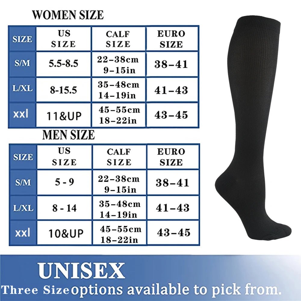 Compression Socks Fit For Golf Rugby Running Hiking Sports For Anti Fatigue Driving Travel Flight Women Men Socks - Ammpoure Wellbeing