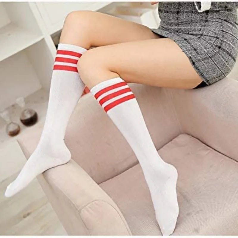 Compression Socks Unisex Football Socks Non - slip Long Tube Knee High Stockings Socks Striped Soccer Socks Running Sports Socks - Ammpoure Wellbeing