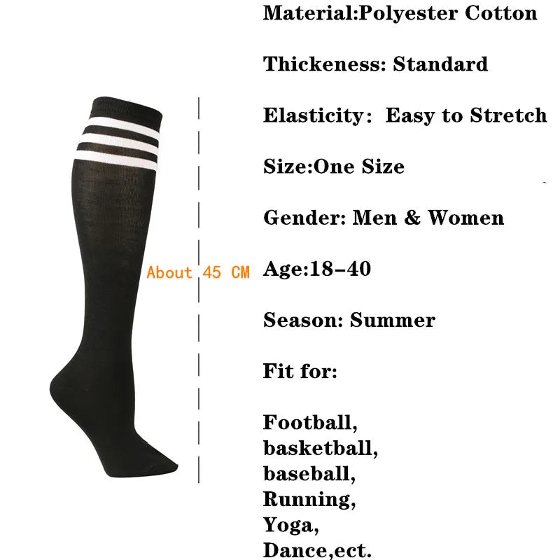 Compression Socks Unisex Football Socks Non - slip Long Tube Knee High Stockings Socks Striped Soccer Socks Running Sports Socks - Ammpoure Wellbeing