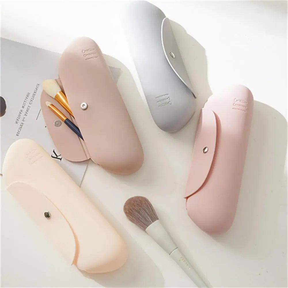 Cosmetic Bag Makeup Brush Storage Bag Portable Travel Wash Toiletries Organizer Silicone Waterproof Dirt - resistant 2023 New - Ammpoure Wellbeing