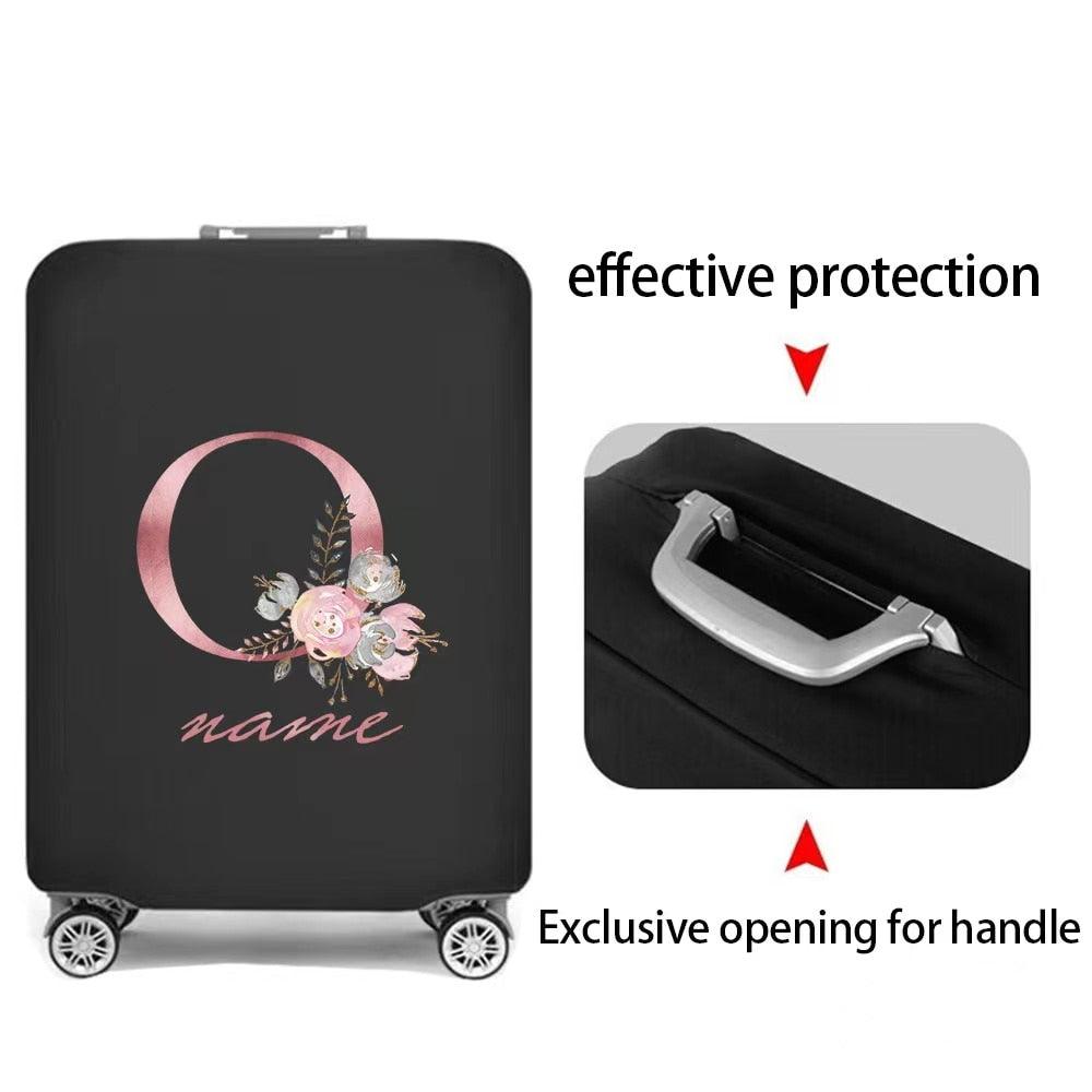 Custom Free Name Luggage Cover Elastic Suitcase Protective Case Trolley 18 - 32 Inch Travel Luggage Dust Cover Travel Accessories - Ammpoure Wellbeing