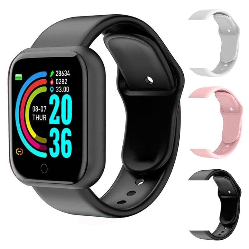 D20 Smart Watch Men Sport Fitness Tracker Blood Pressure Heart Rate Monitor Y68 Women Bracelet For Android IOS Xiaomi Kids - Ammpoure Wellbeing