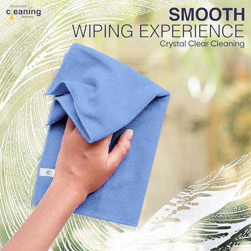 DCS Microfibre Cleaning Cloth, Blue, Pack of 10, Large Size: 40x40cm. Super Soft Premium Streak Free Washable Cloth Duster for Kitchen, Bathrooms, Surfaces, Mirrors, Car, Motorbike - Ammpoure Wellbeing