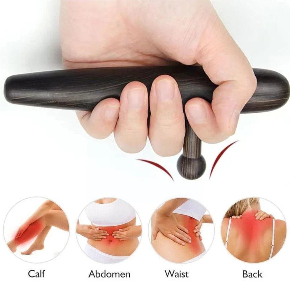 Deep Tissue Massage Tool, Trigger Point Massage Thumb Saver Massager for Back,Leg,Waist, Therapists Equipment Wood Massage Tools - Ammpoure Wellbeing