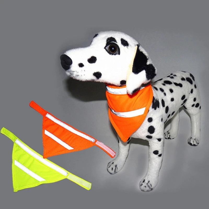 Dog Bandanas Reflective Strips Scarf Safety Pet Hunting Bandanas Apparel Accessory Easy to Wear Orange/Yellow - Ammpoure Wellbeing